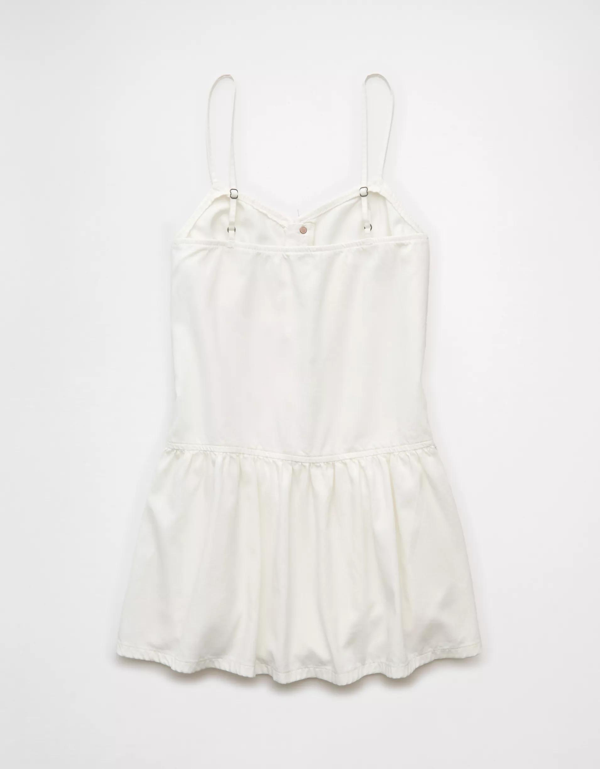 AE V-Neck Button-Up Denim Mini Dress Product Image