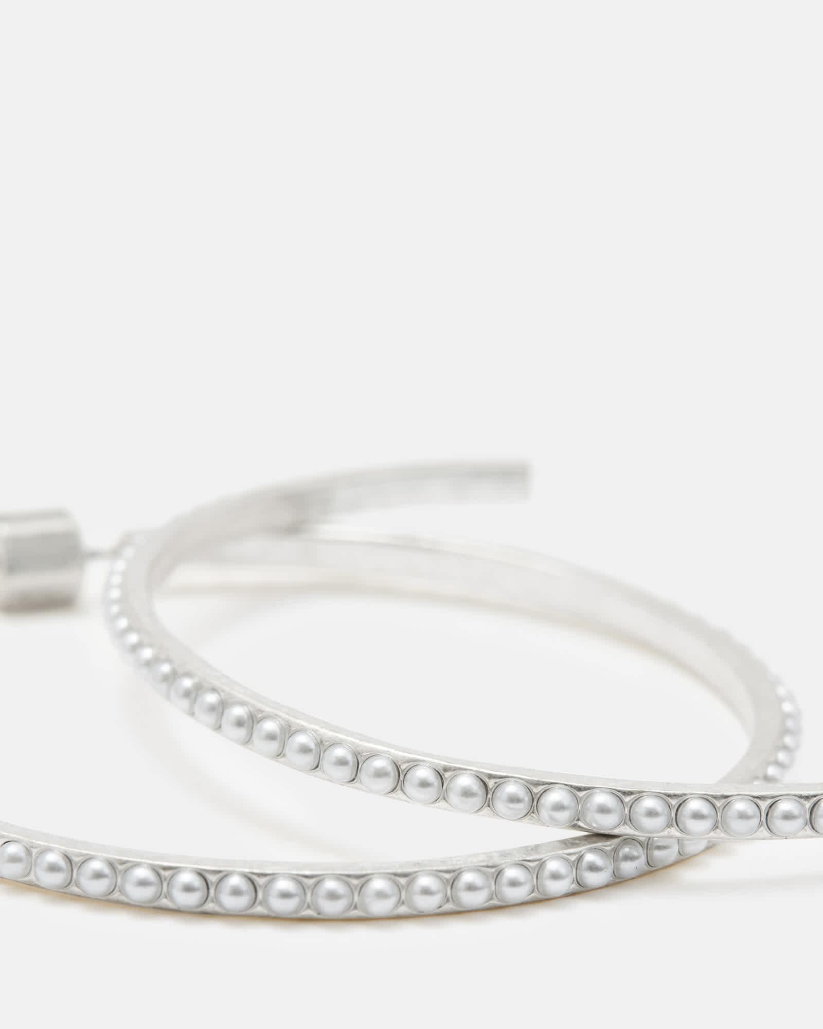 Pearl Large Beaded Hoop Earrings Product Image