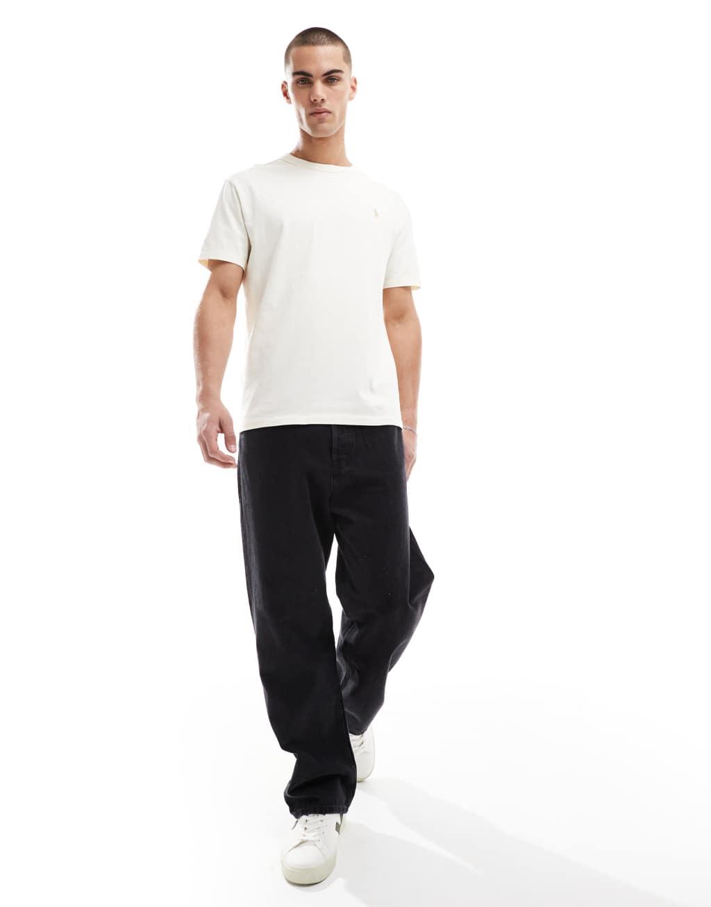 Polo Ralph Lauren icon logo midweight oversized t-shirt in cream Product Image