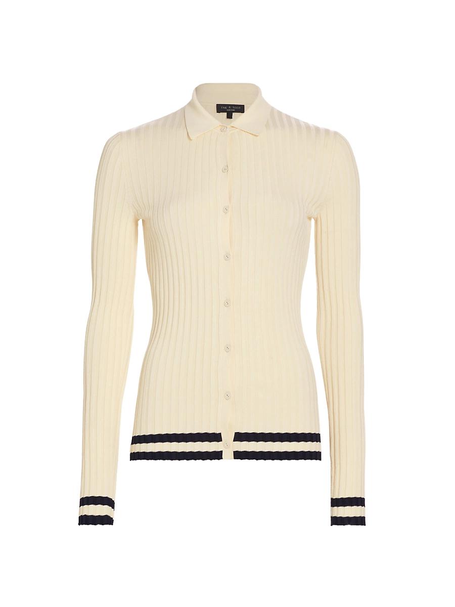 Womens Madison Striped-Trim Cardigan Product Image