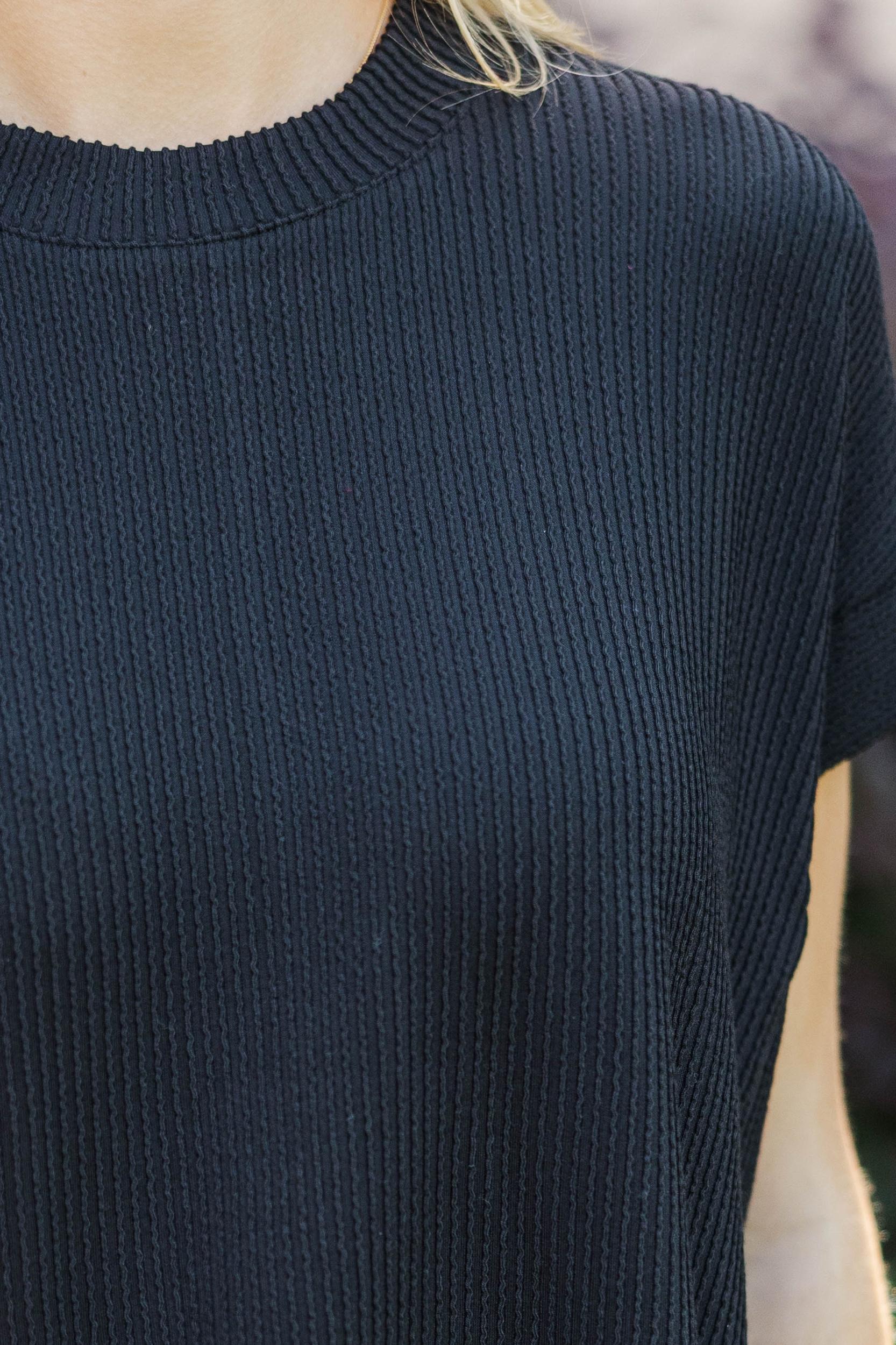 Catch On Black Ribbed Top Female Product Image