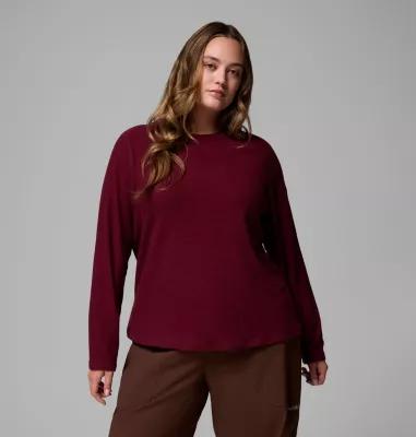 Columbia Womens Brea Falls Grid Crew Long Sleeve Shirt - Plus Size- Product Image