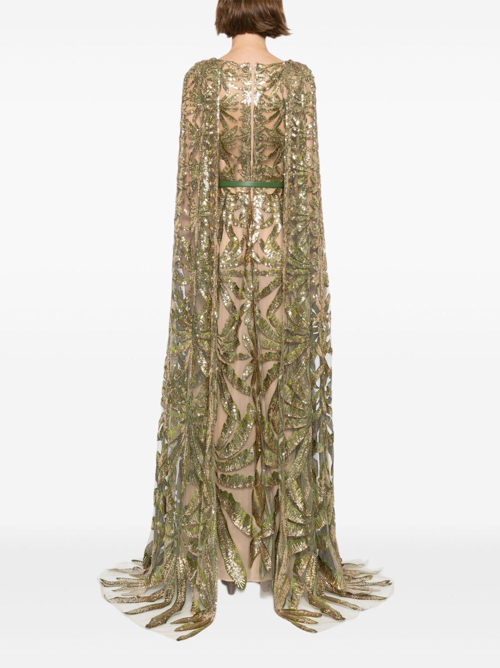 Embroidered Tulle Long Dress Product Image