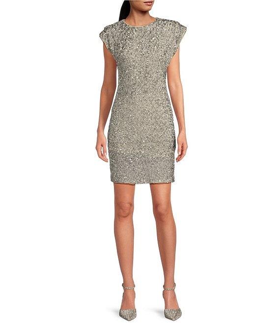 Layered With Love Tate Extended Shoulder Sequin Mini Dress Product Image