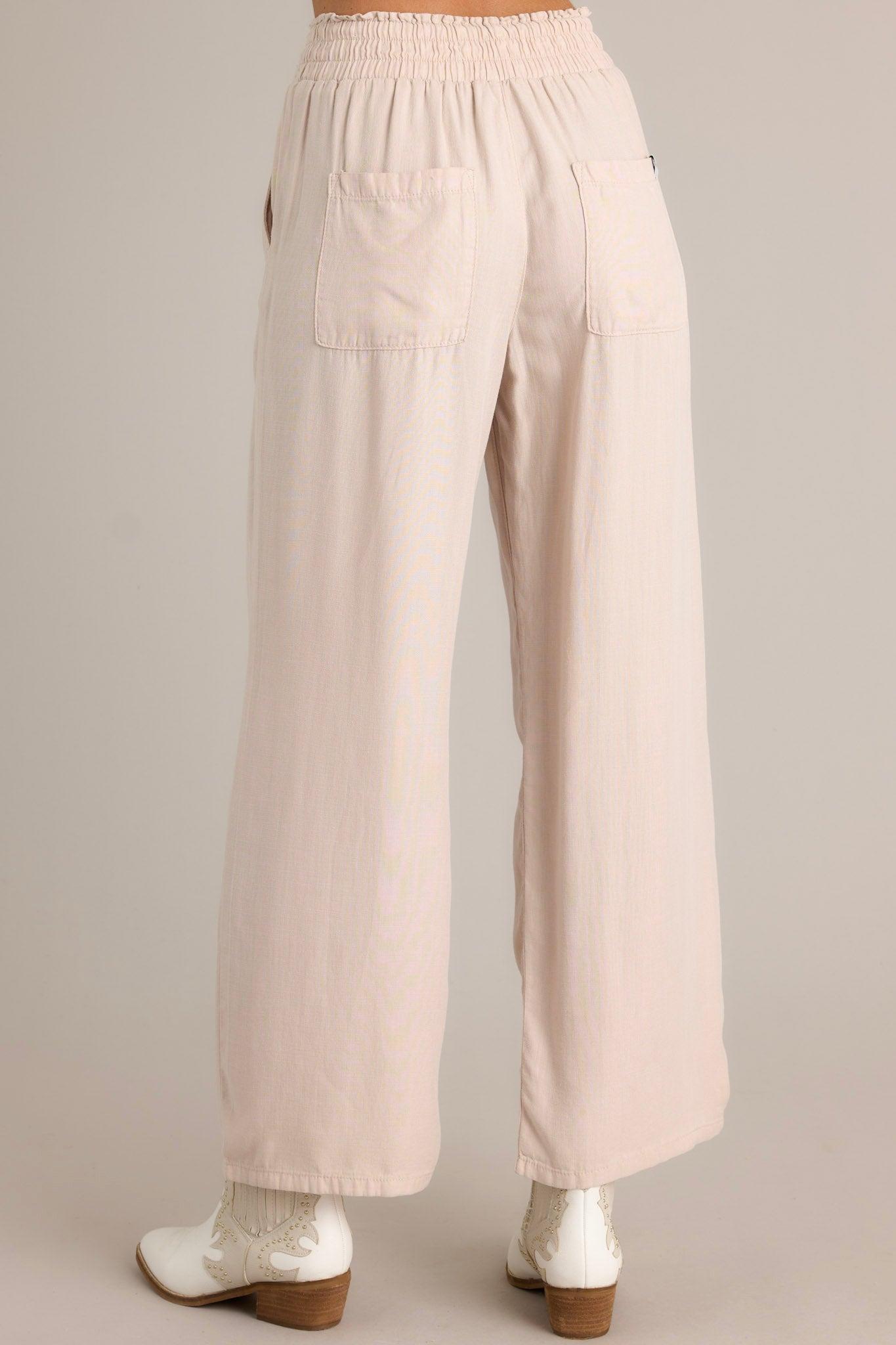 Midnight Comfort Beige Wide Leg Pants Product Image