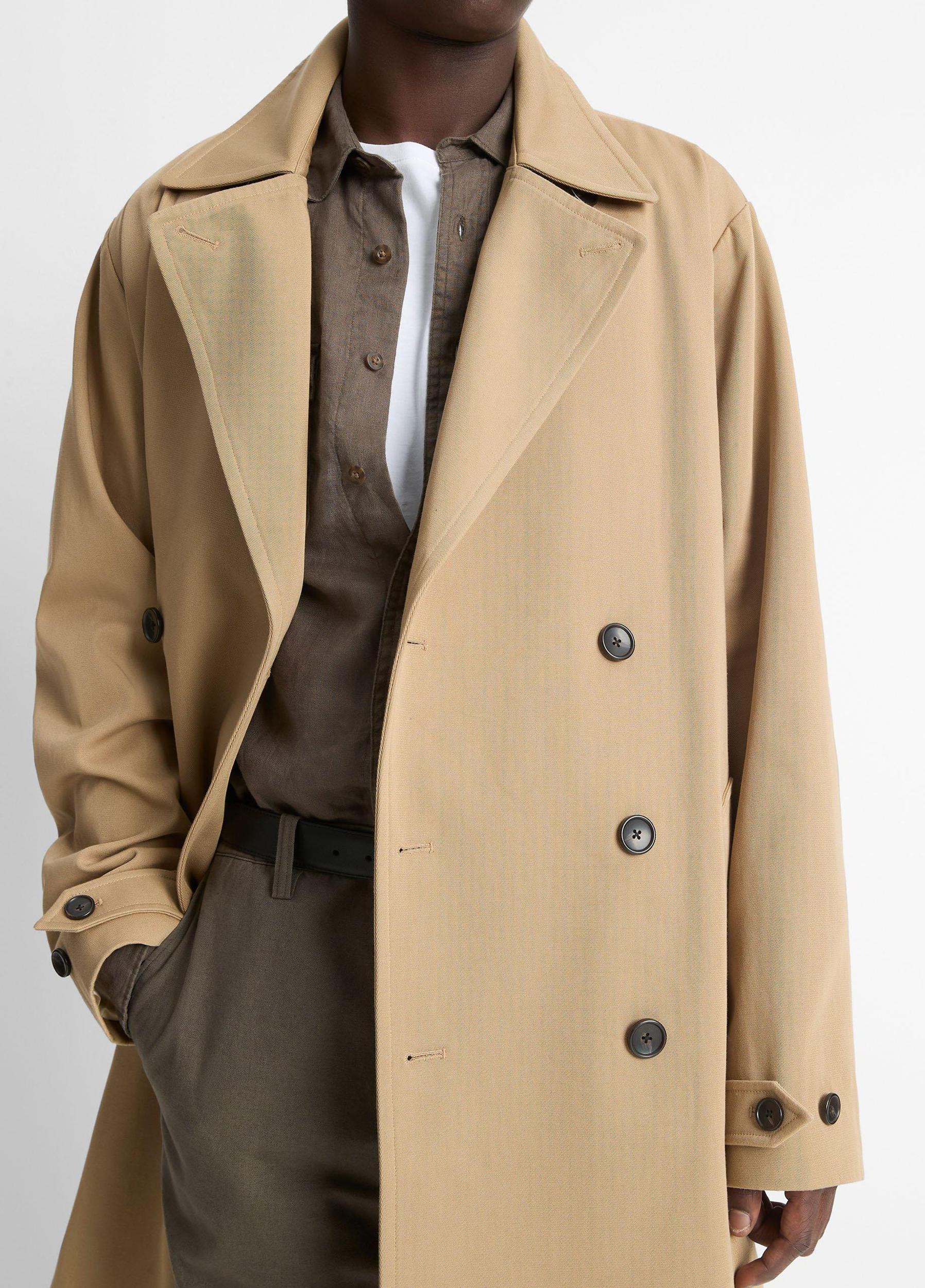 Italian Cotton Double-Breasted Trench Coat Product Image
