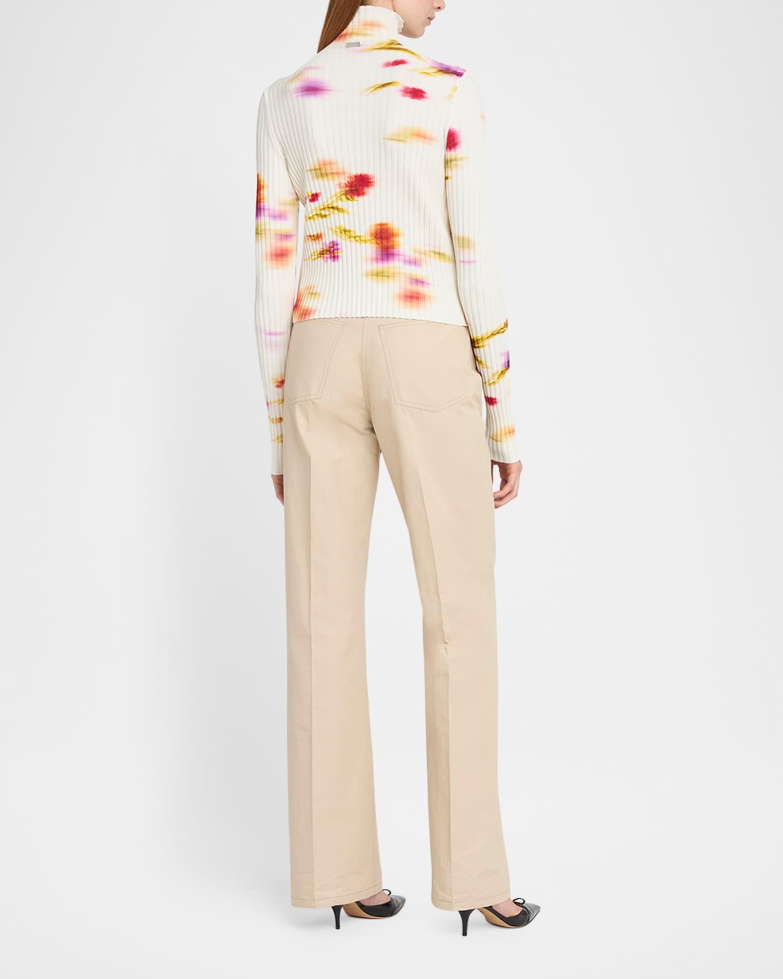 Blossom Flower Print Ribbed Sweater Product Image