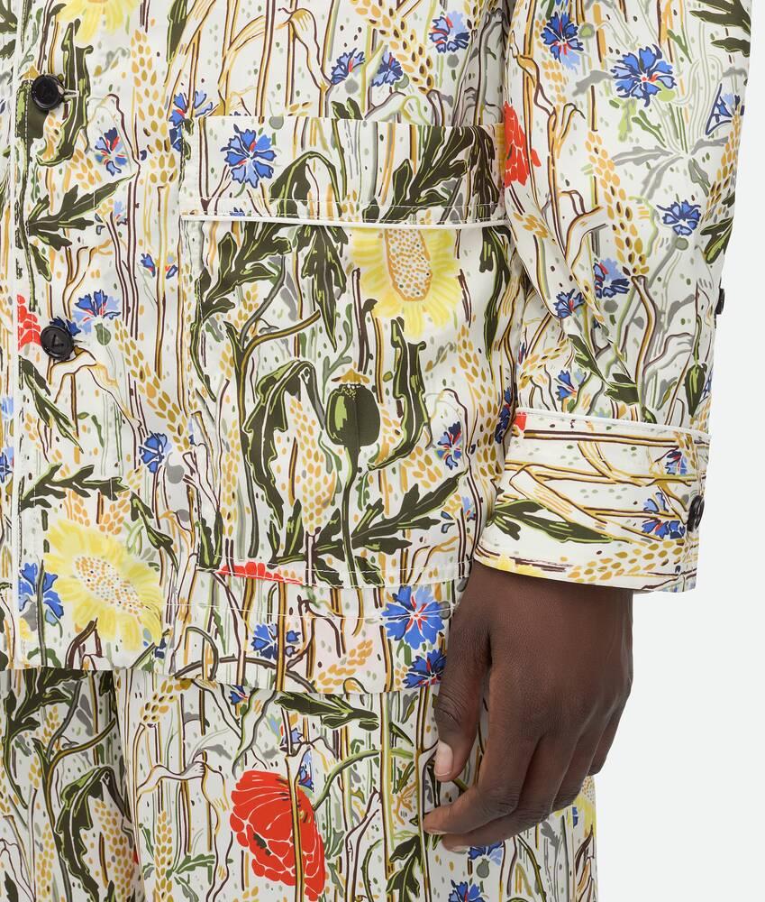 Women's Flower Viscose And Silk Pyjama Set  in Chalk/hibiscus/khaki Product Image