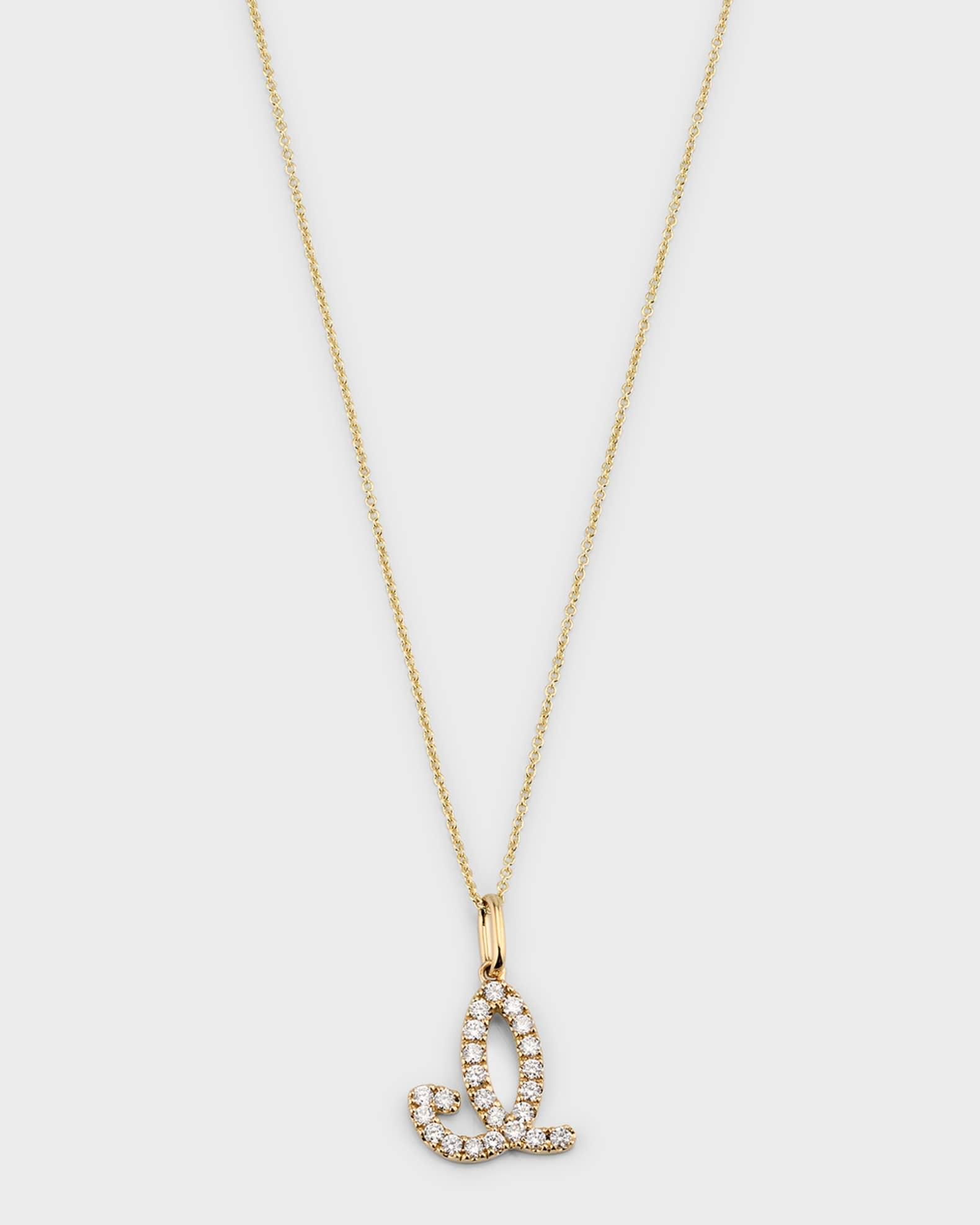 14k Diamond Pave Initial Necklace Product Image
