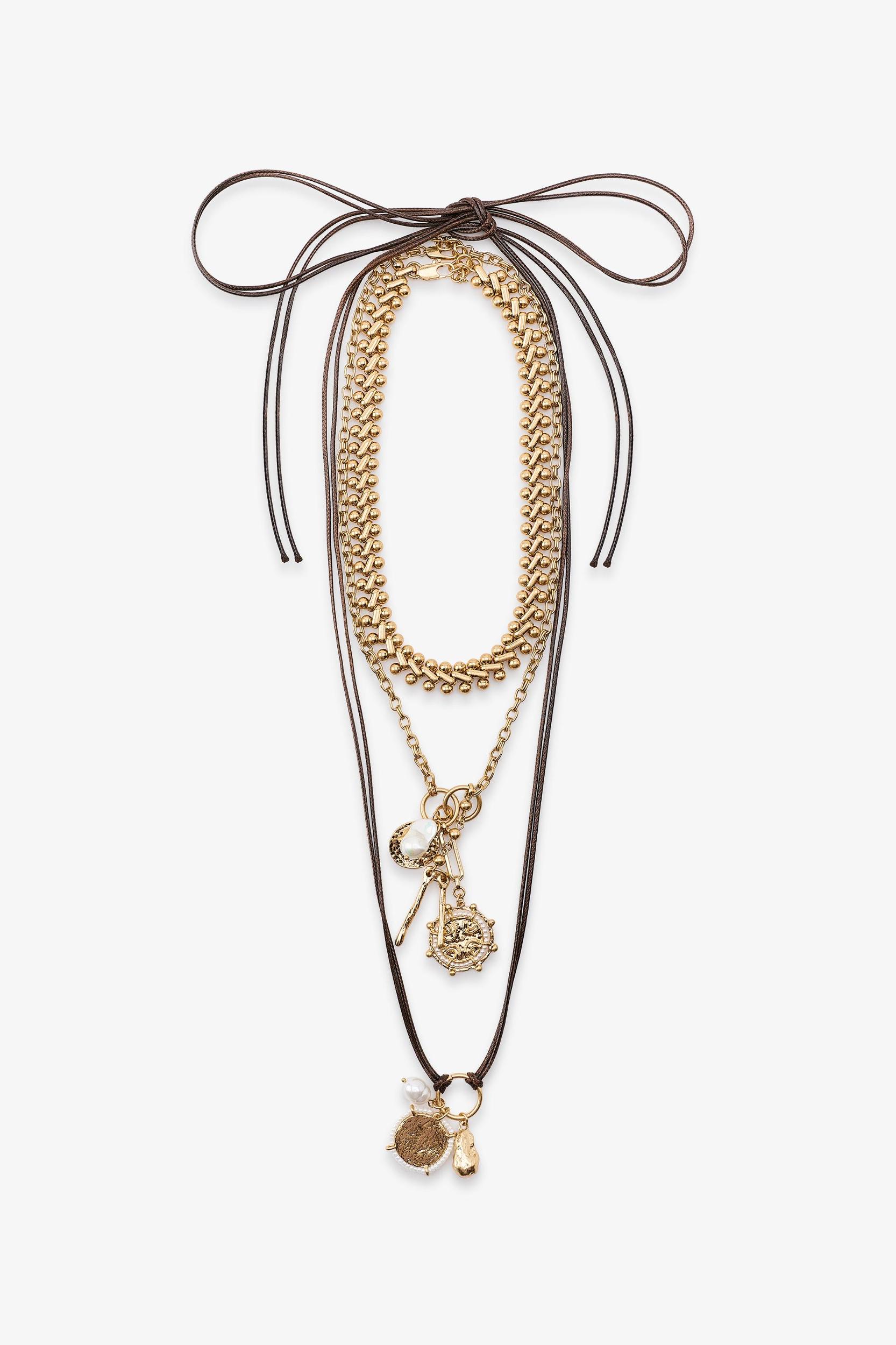 3-PACK CHAIN CORD CHARM NECKLACES Product Image