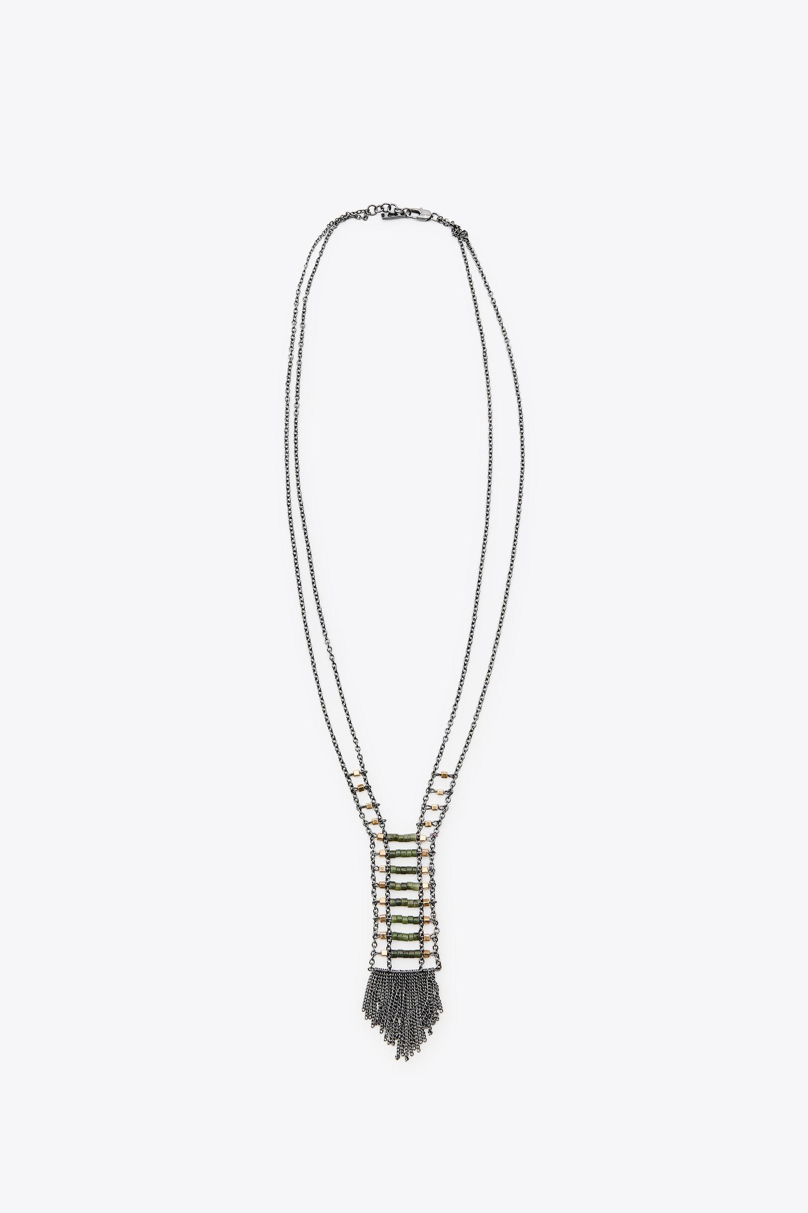 2-PACK BEADED FRINGE NECKLACES Product Image