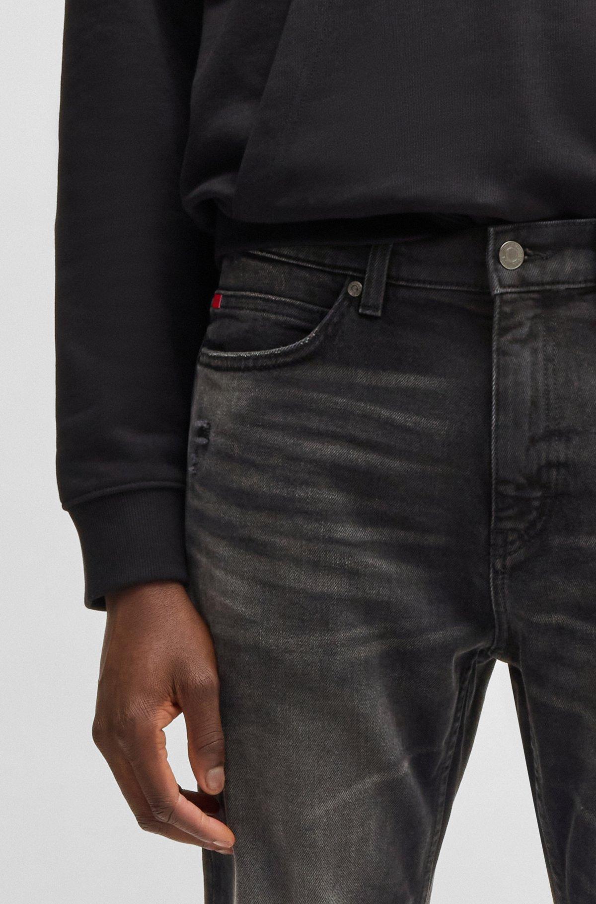 Slim-fit jeans in black stretch denim Product Image