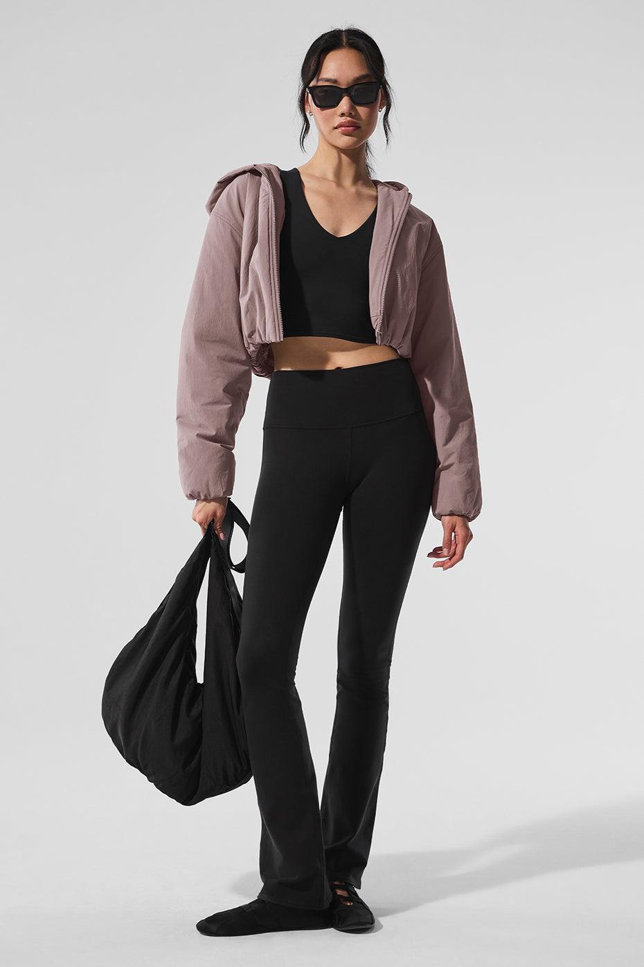 Cropped Mountain Peak Full-Zip Hoodie - Mushroom Female Product Image