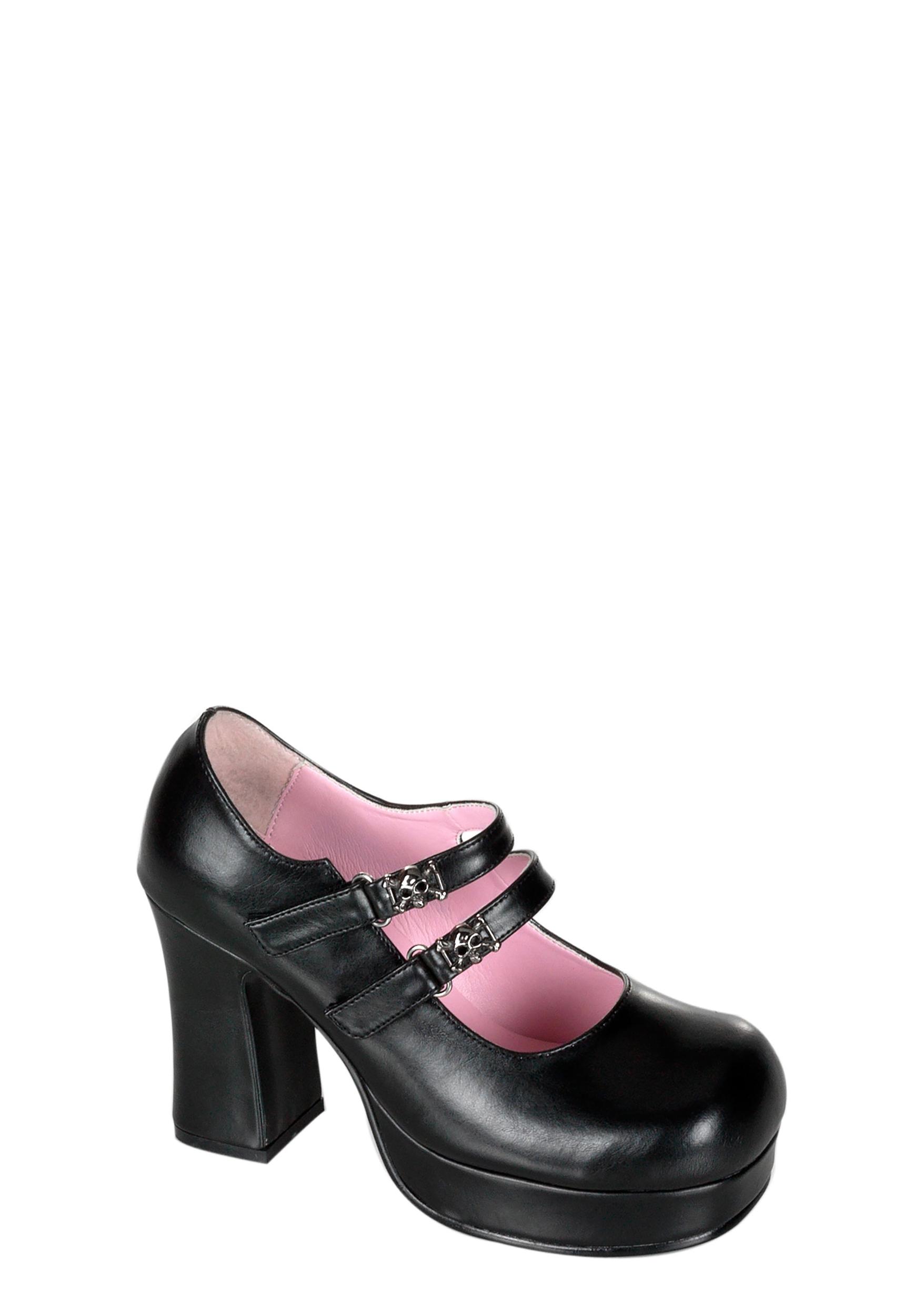 Demonia Gothika-09 Mary Janes - Black Product Image
