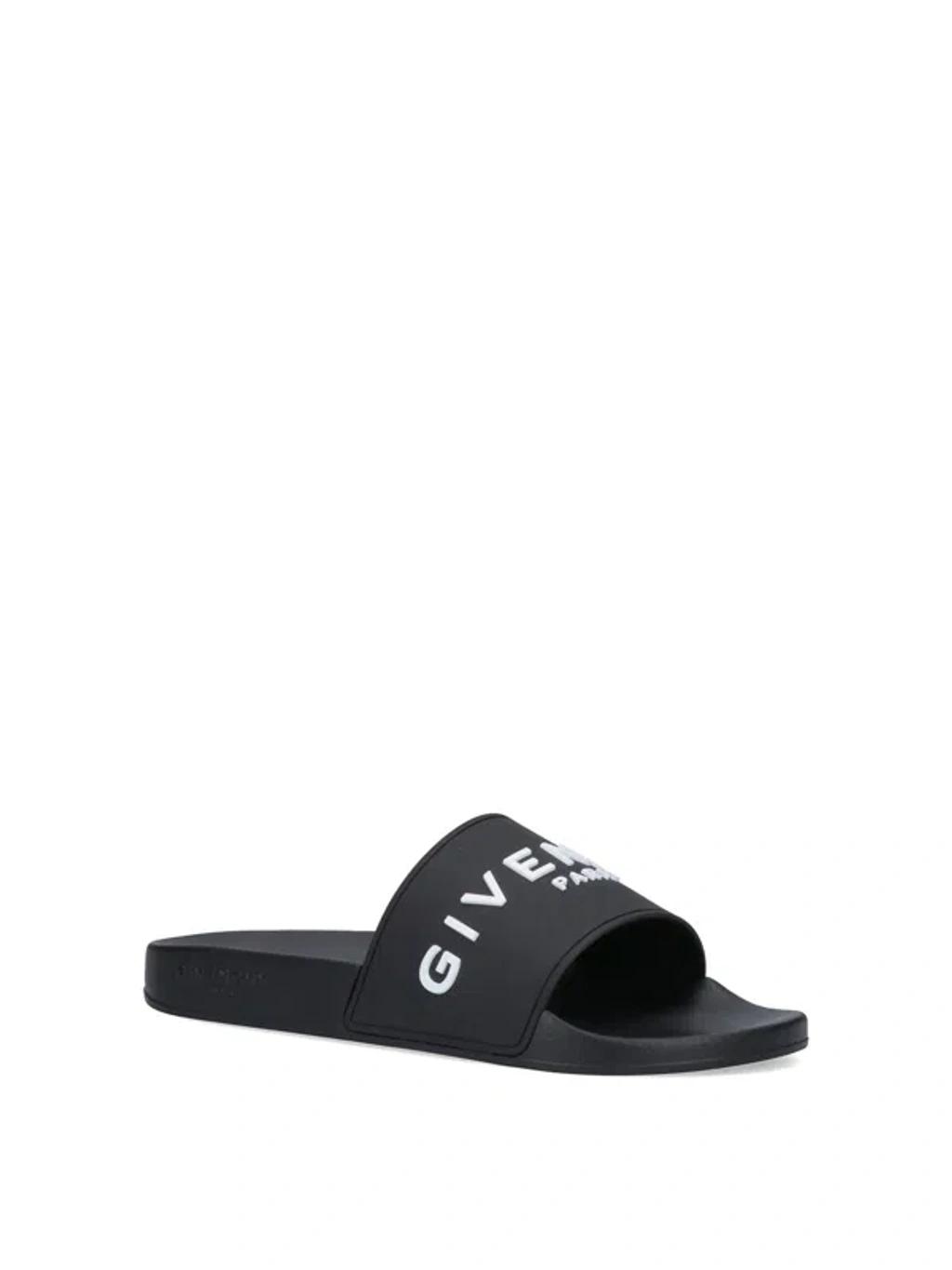 Black Logo-Print Pool Slides Product Image