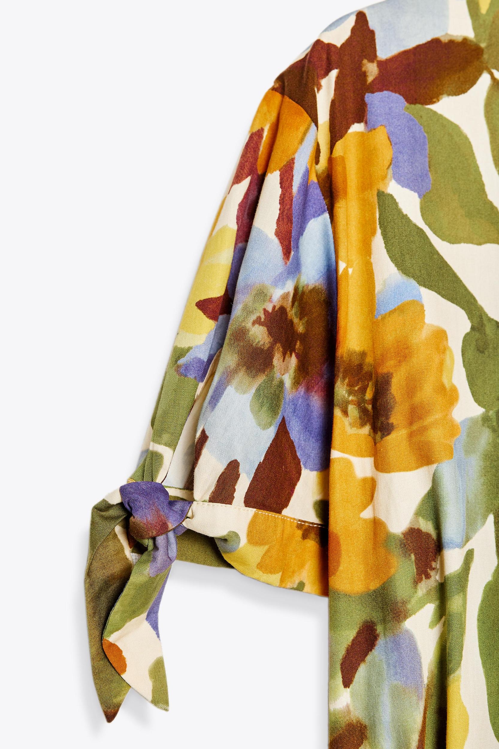 PRINTED POPLIN MIDI DRESS Product Image