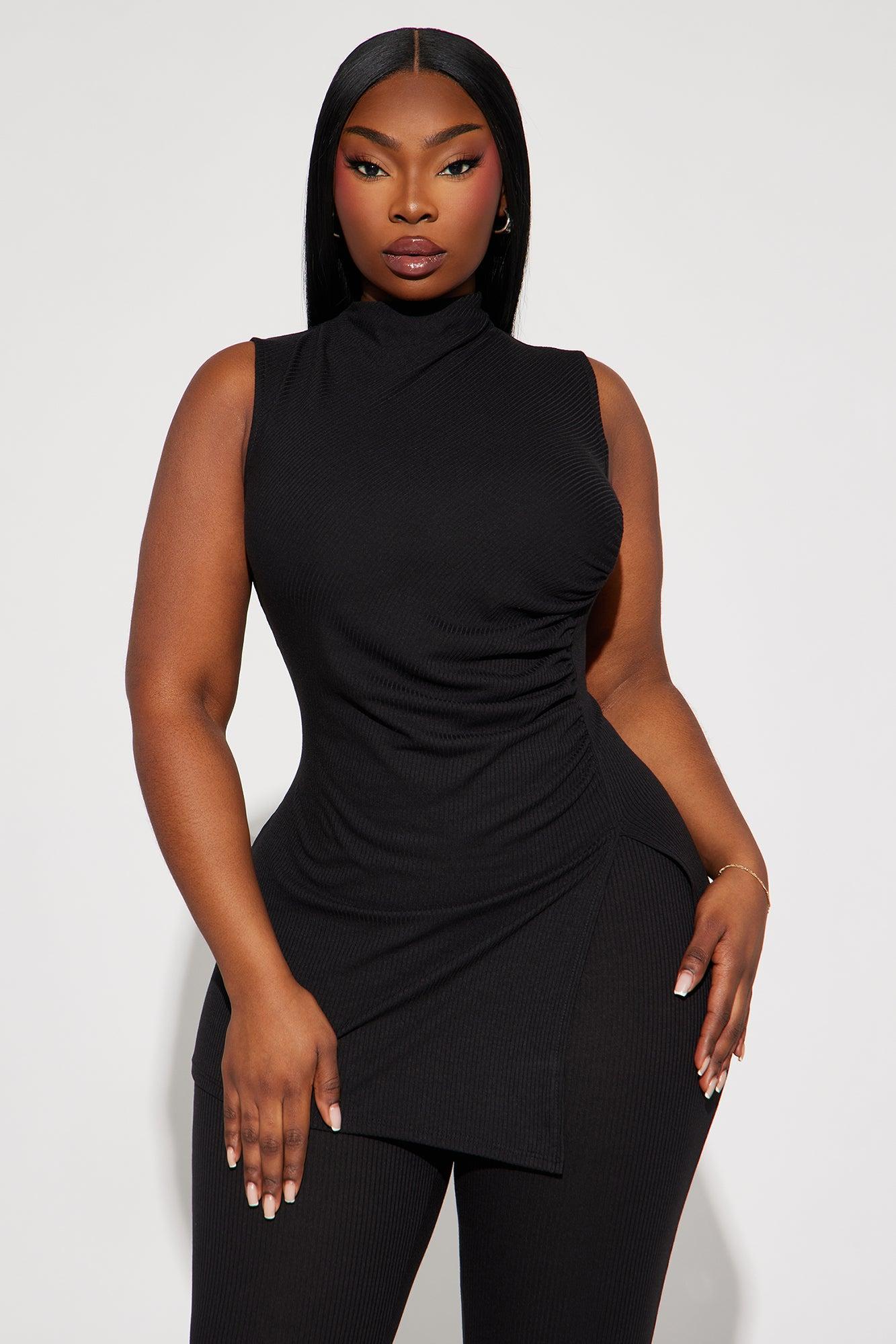 Miranda Sleeveless Legging Set - Black Product Image