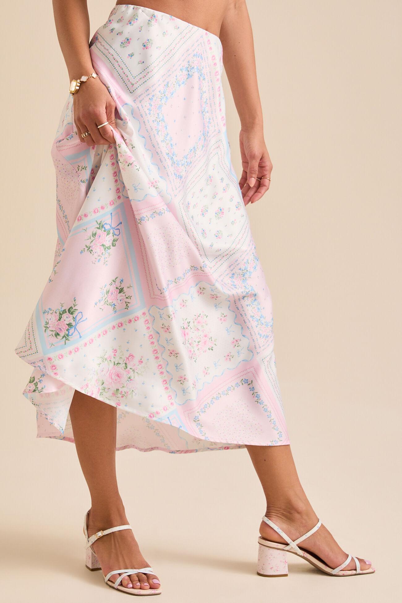 Emery Floral Midi Skirt Product Image