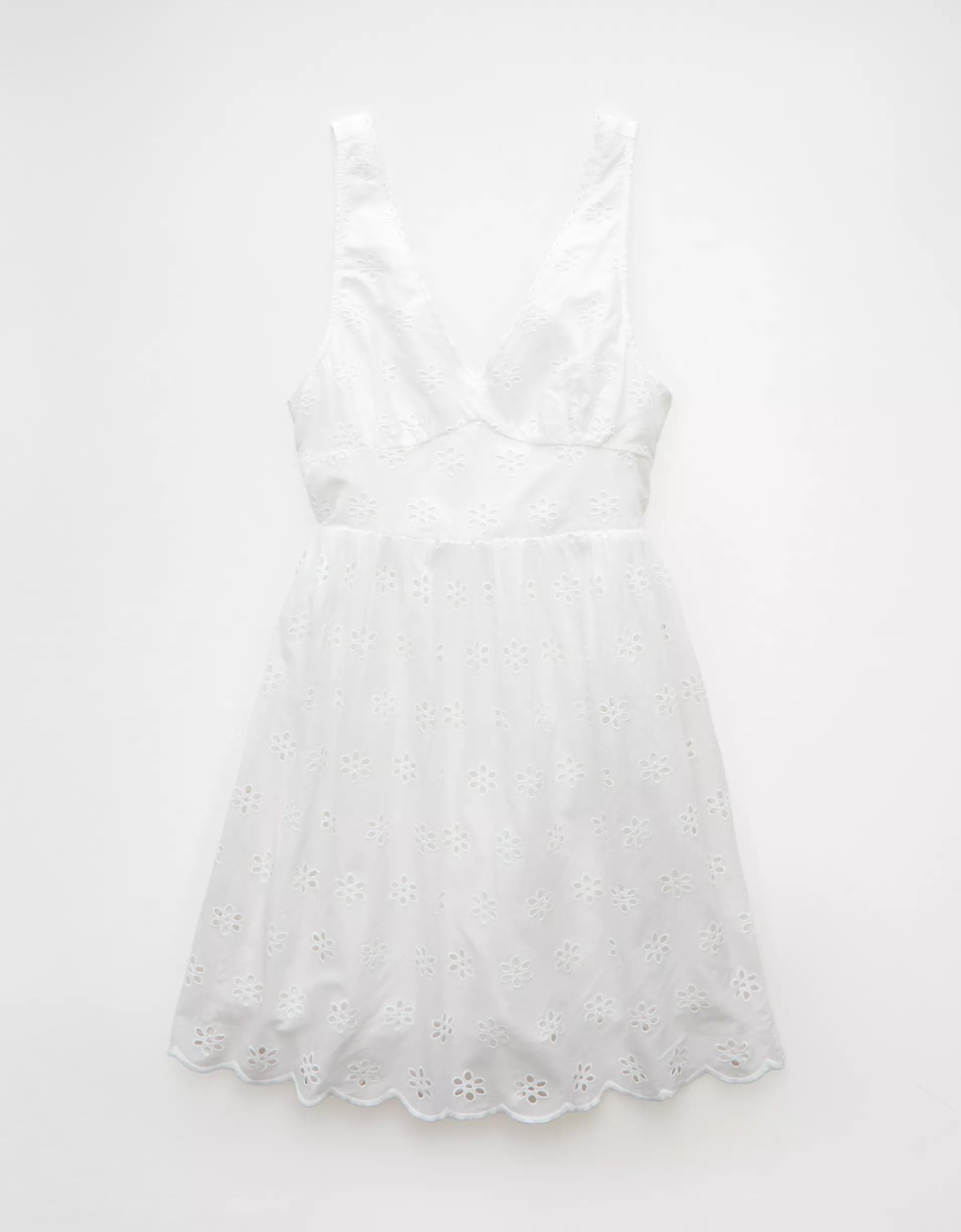 AE V-Neck Scalloped Mini Dress Product Image