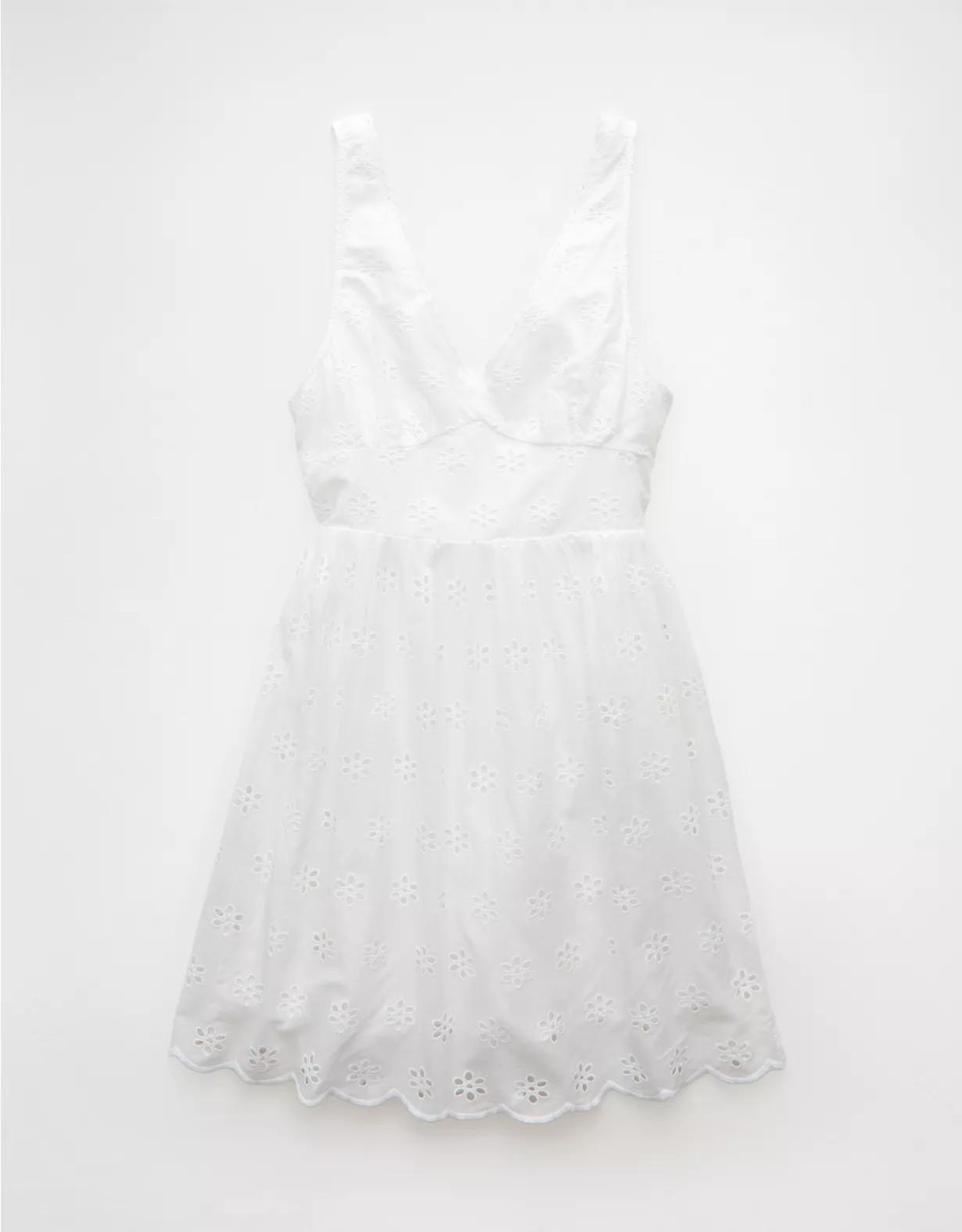 AE V-Neck Scalloped Mini Dress Product Image