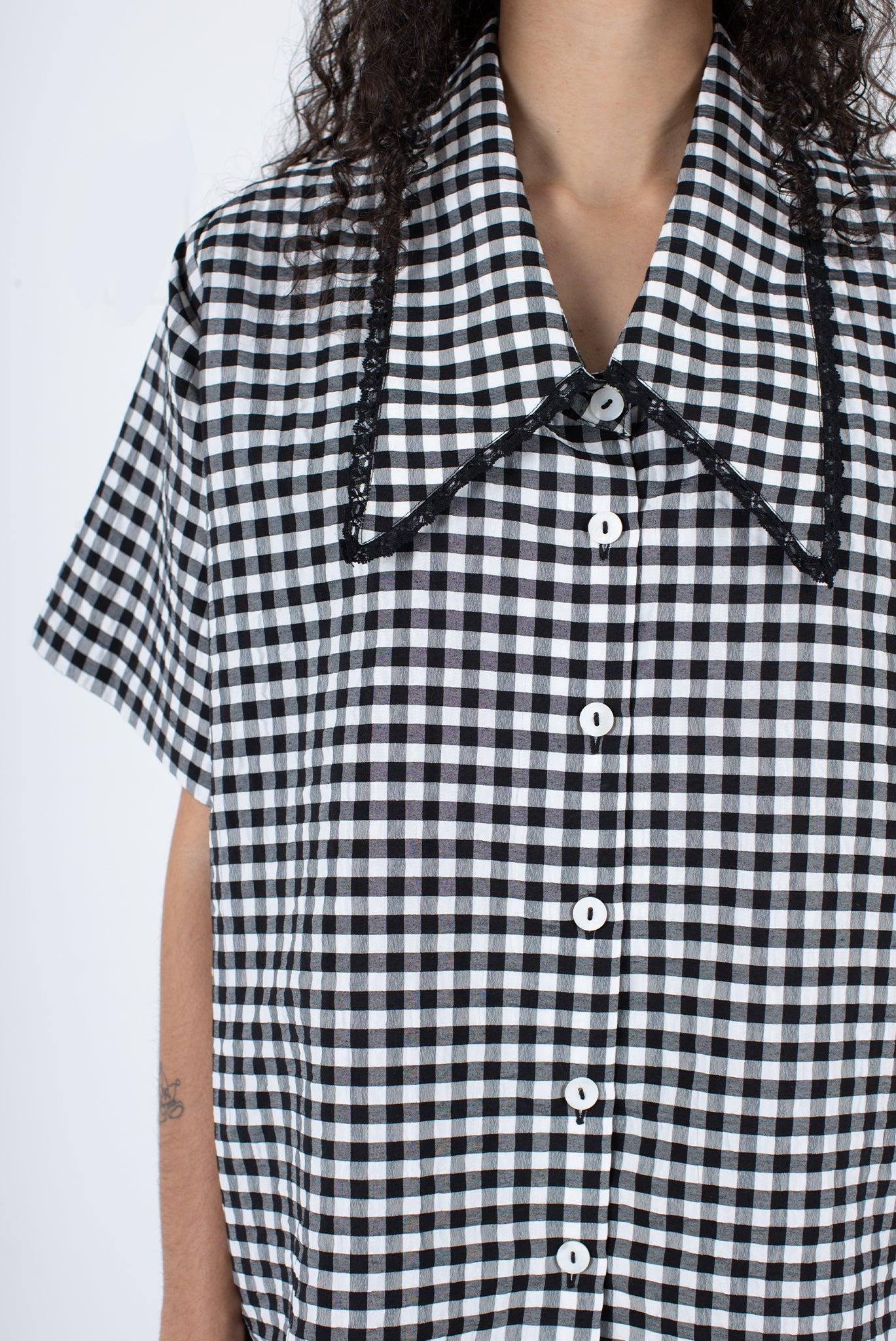Tilda Top - Black Check Product Image