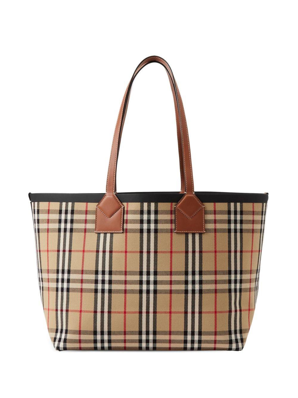 medium London check-pattern tote bag Product Image