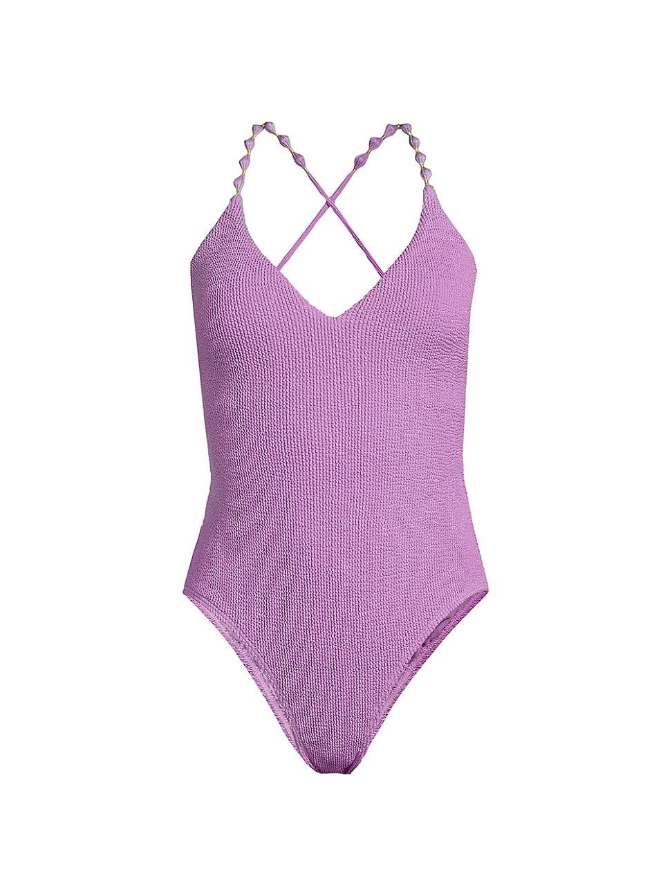 Womens Cannes Beaded Strap One-Piece Swimsuit Product Image