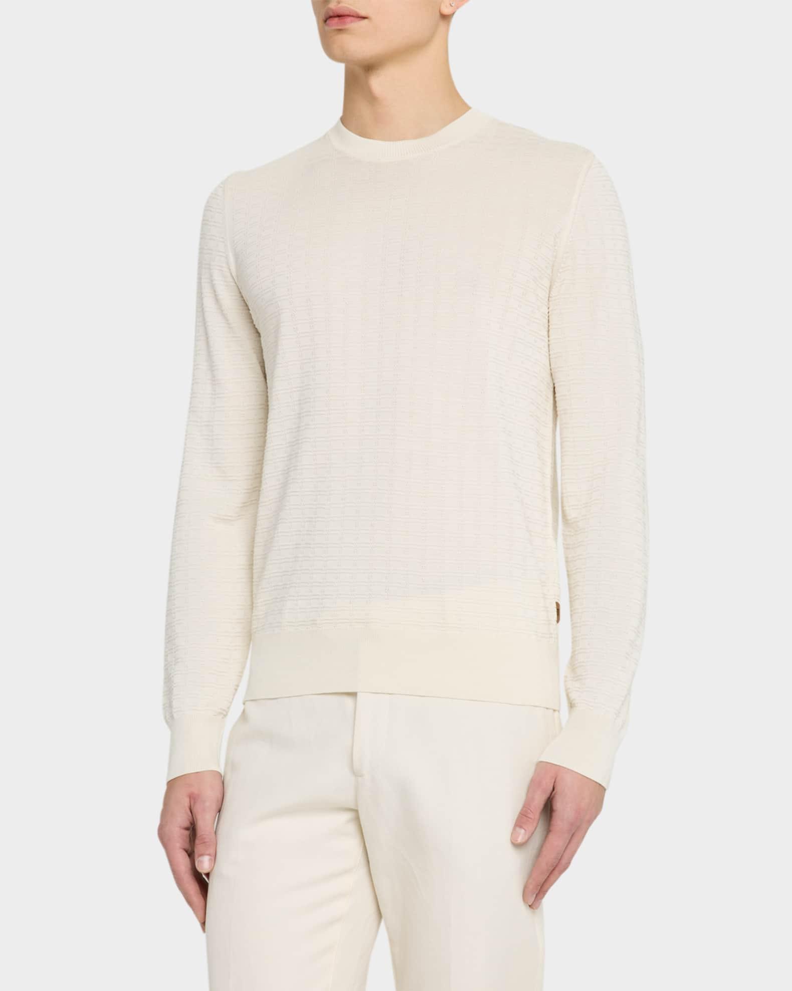 Men's Baniel Silk Textured Crewneck Sweater Product Image