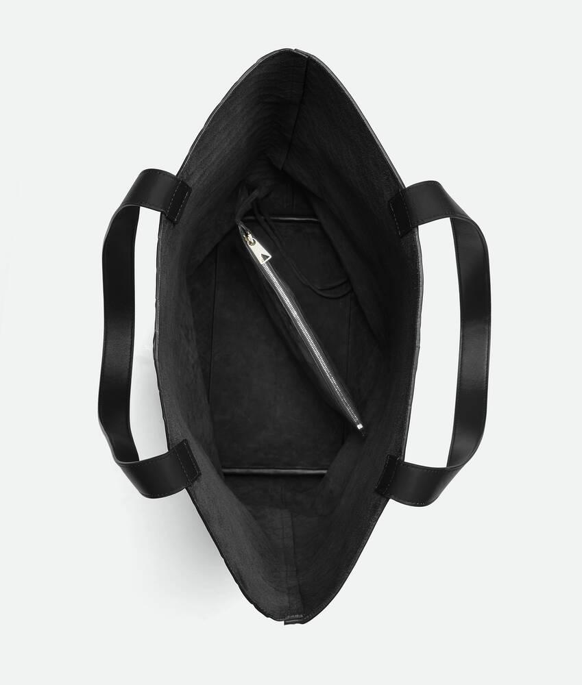 Men's Large Intrecciato North-South Tote in Black Product Image