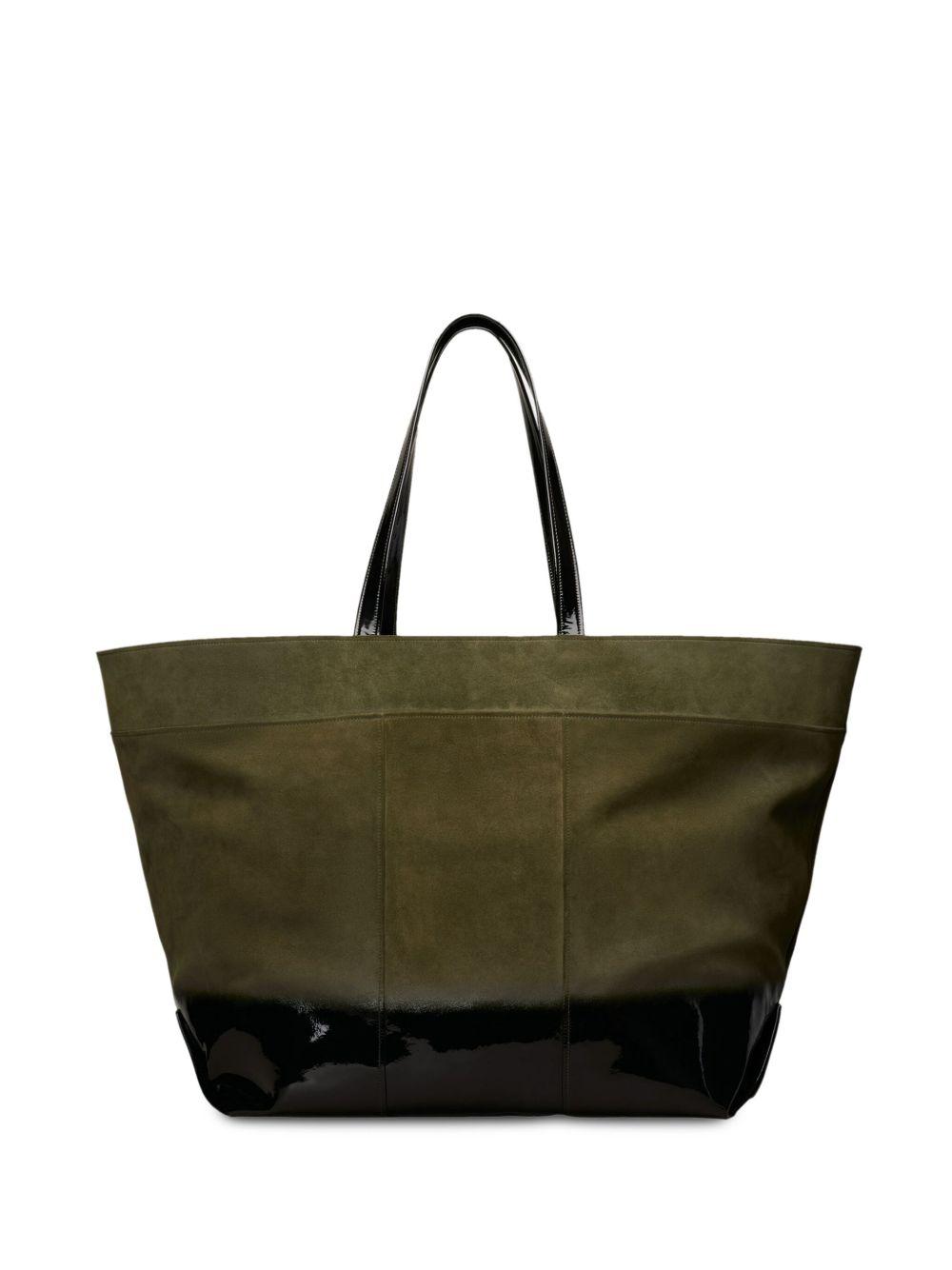 logo-plaque panelled tote bag Product Image