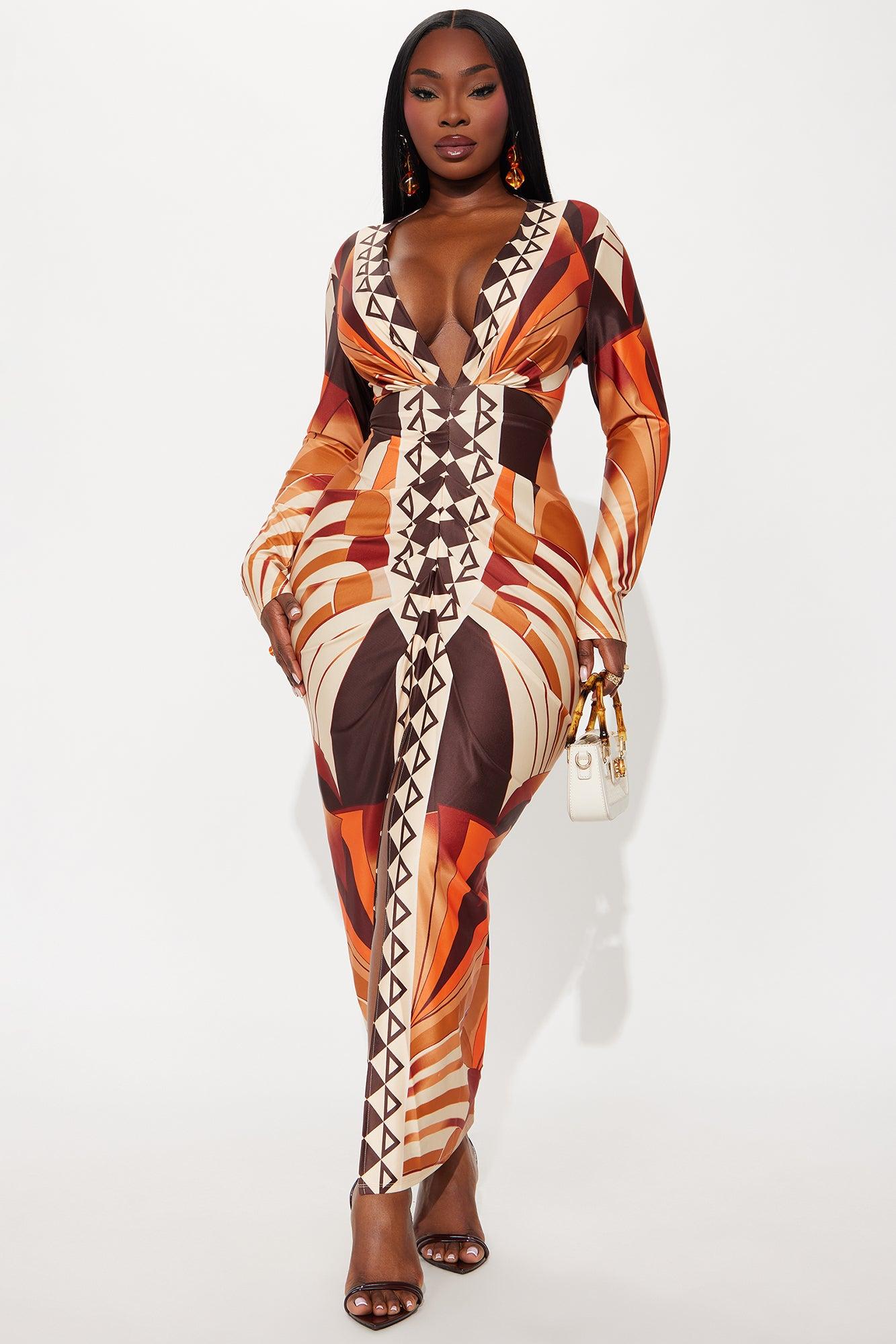 Camilla Maxi Dress - Brown/combo Female Product Image