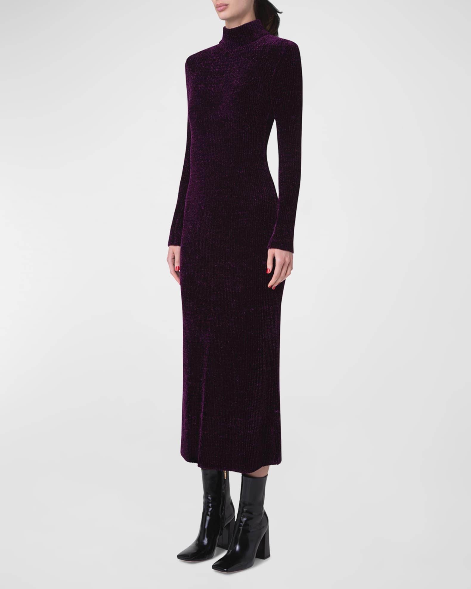 Chenille Ribbed Knit Tube Midi Dress Product Image