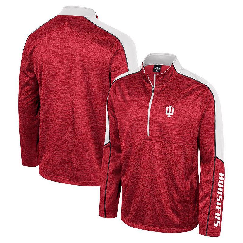Men's Colosseum Cardinal Indiana Hoosiers Marled Half-Zip Jacket, Size: Medium, Red Product Image