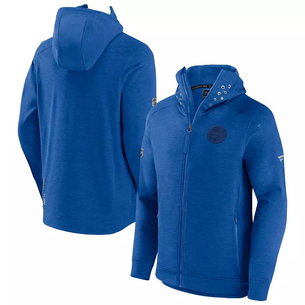 Men's Fanatics Heather Royal New York Islanders Authentic Pro Road Tech Lightweight Full-Zip Hoodie Jacket,  Product Image