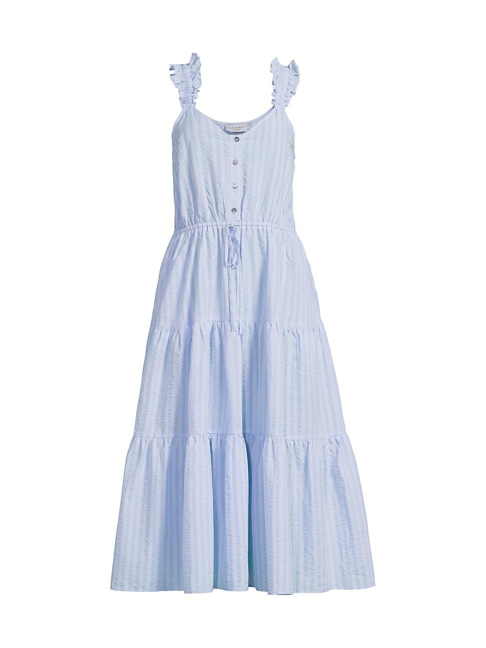 Womens Ophelia Seersucker Midi-Dress Product Image