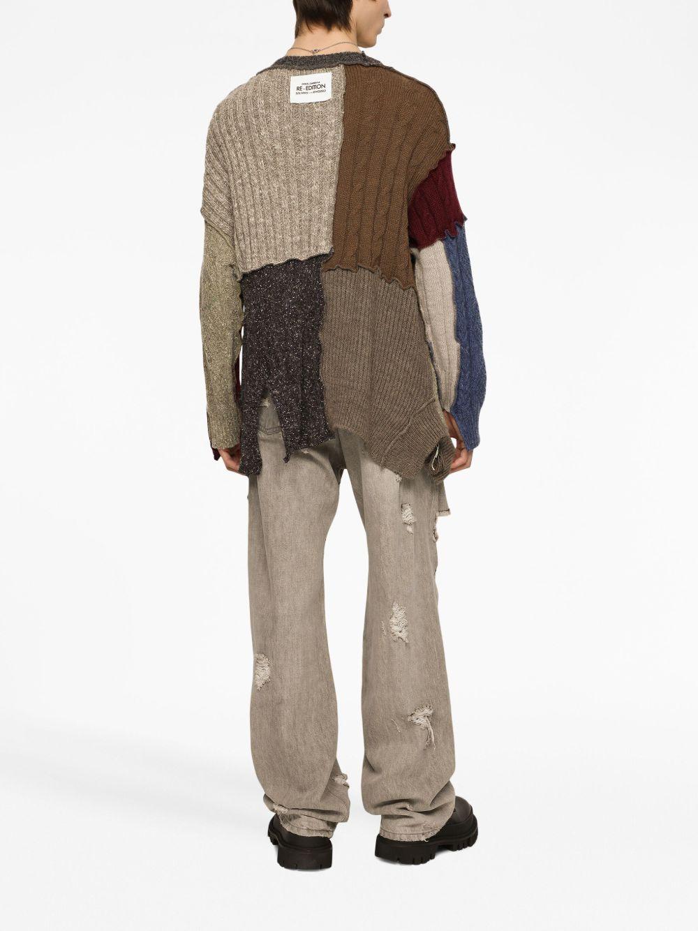 patchwork distressed cardigan Product Image