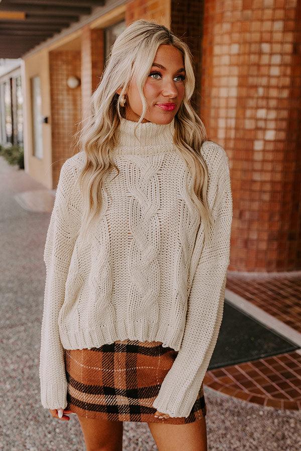 Snow Capped Mountains Cable Knit Sweater Product Image