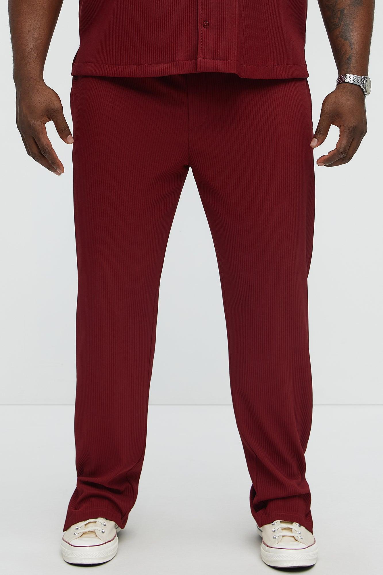 Show Up Slim Slit Pants - Burgundy Male Product Image