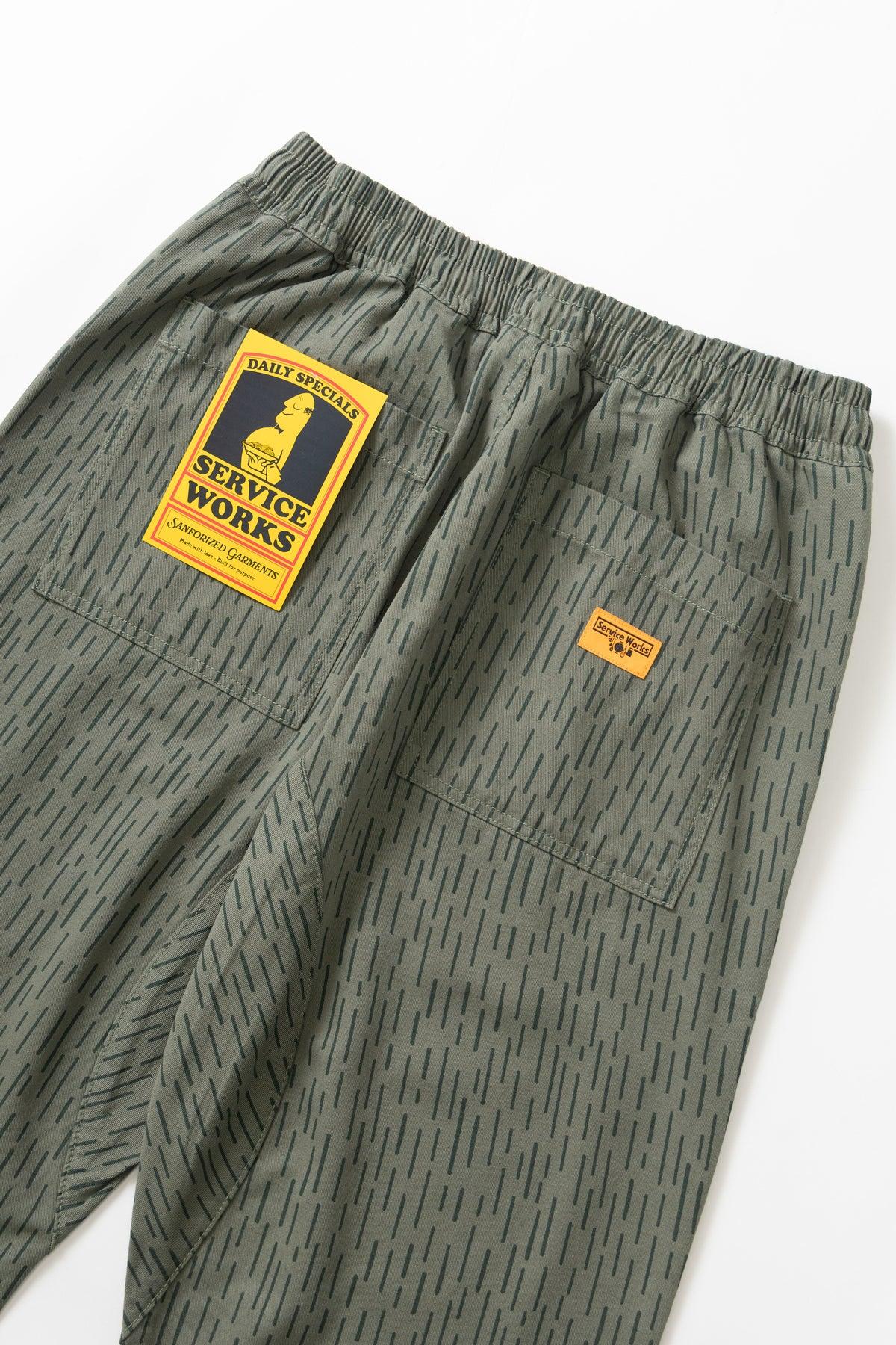 Service Works - Patterned Chef Pants - Raindrop Green Product Image