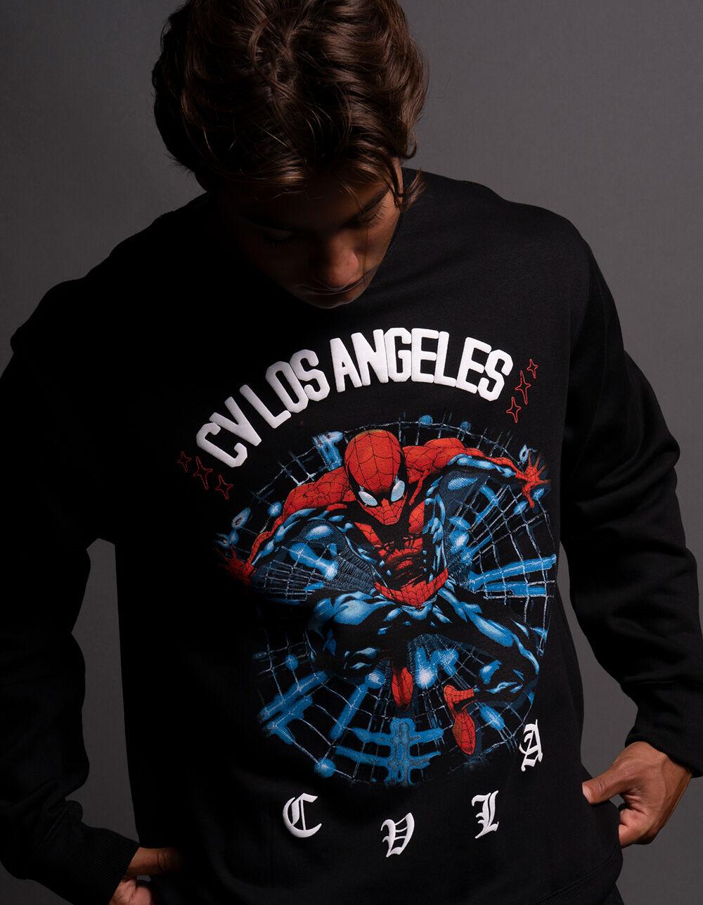 CVLA x Marvel Spider-Man Spidy Mens Crewneck Sweatshirt - BLACK Product Image