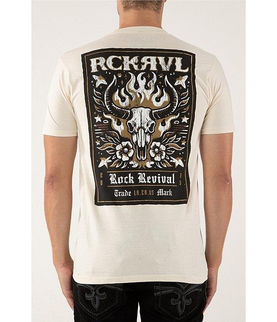 Rock Revival Flaming Steer Head Graphic Short Sleeve T-Shirt Product Image