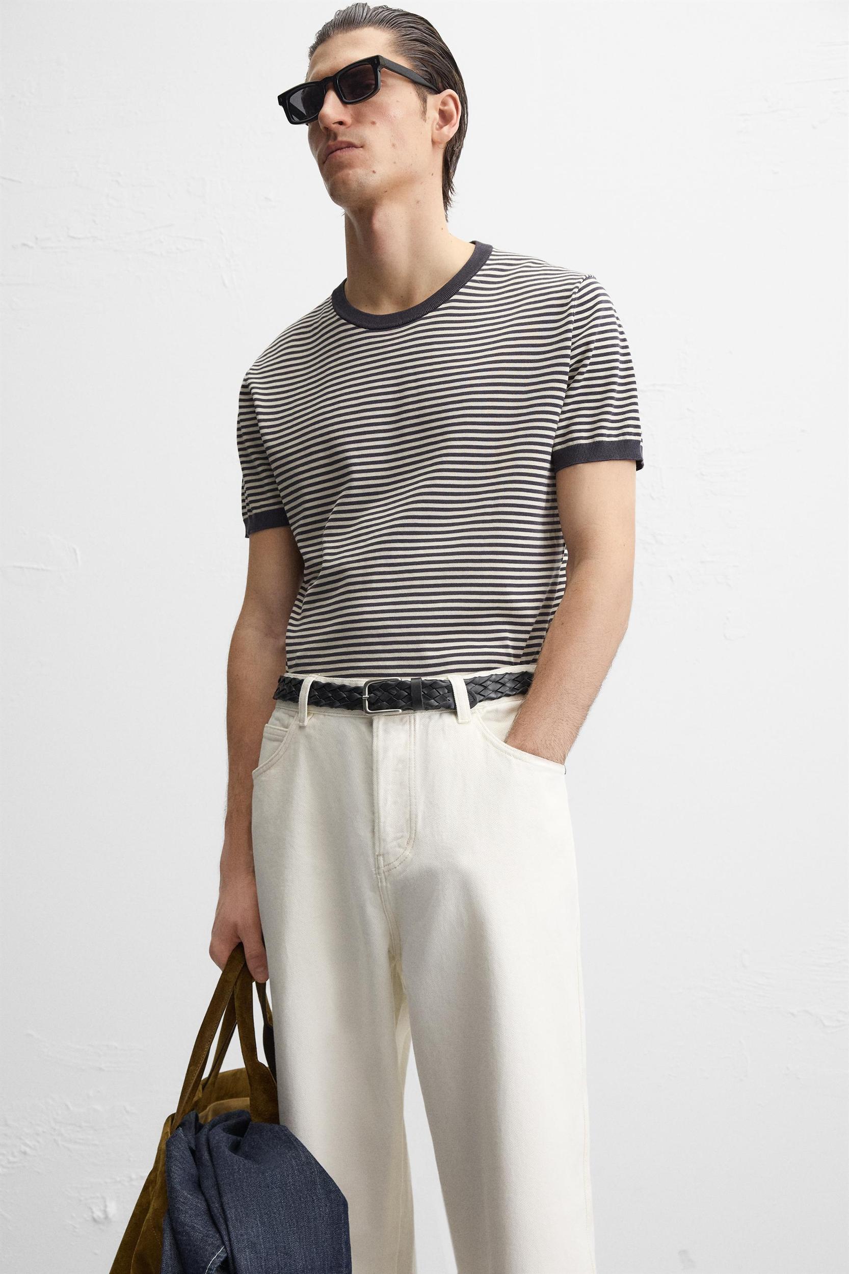 STRIPED KNIT T-SHIRT Product Image