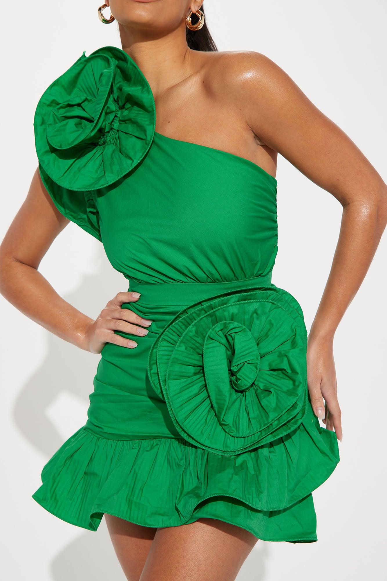 Brunch On The Mind Mini Dress - Green Product Image
