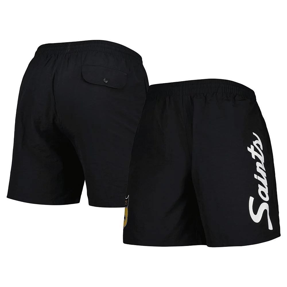 Men's Mitchell & Ness Black New Orleans Saints Team Essentials Nylon Shorts, Size: Large Product Image