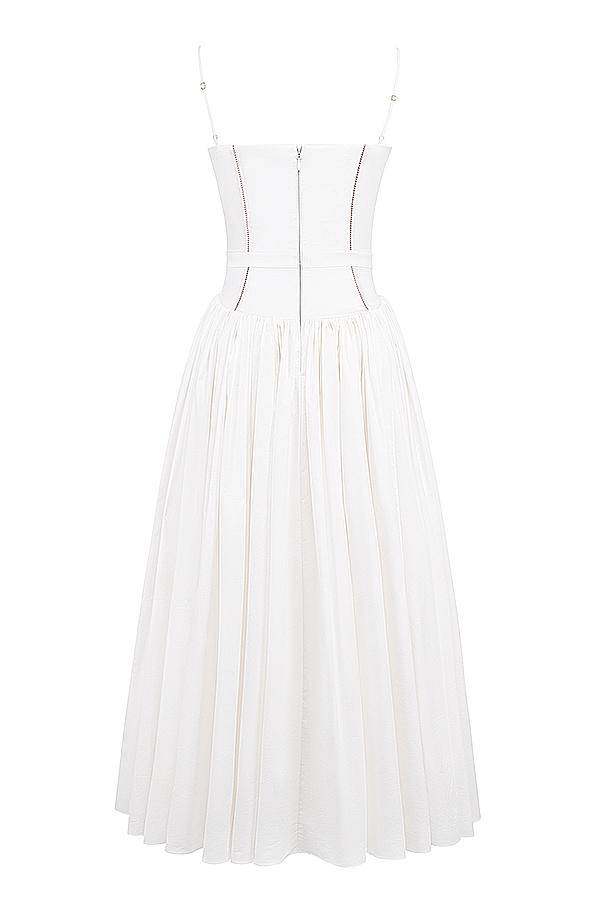 Ysabella  white cotton maxi sundress Product Image