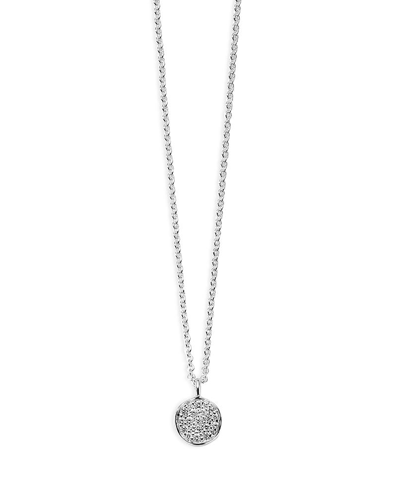 Womens Stardust Mini Flower Silver & Diamond Disc Pendant Necklace Product Image