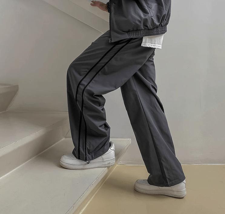 RT No. 11266 STRIPED SPORT STRAIGHT PANTS Product Image