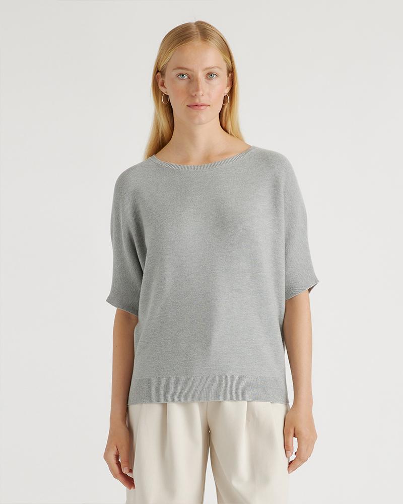 Quince | Women's Lightweight Cotton Cashmere Link-Stitch Dolman Sweater Size XL Product Image