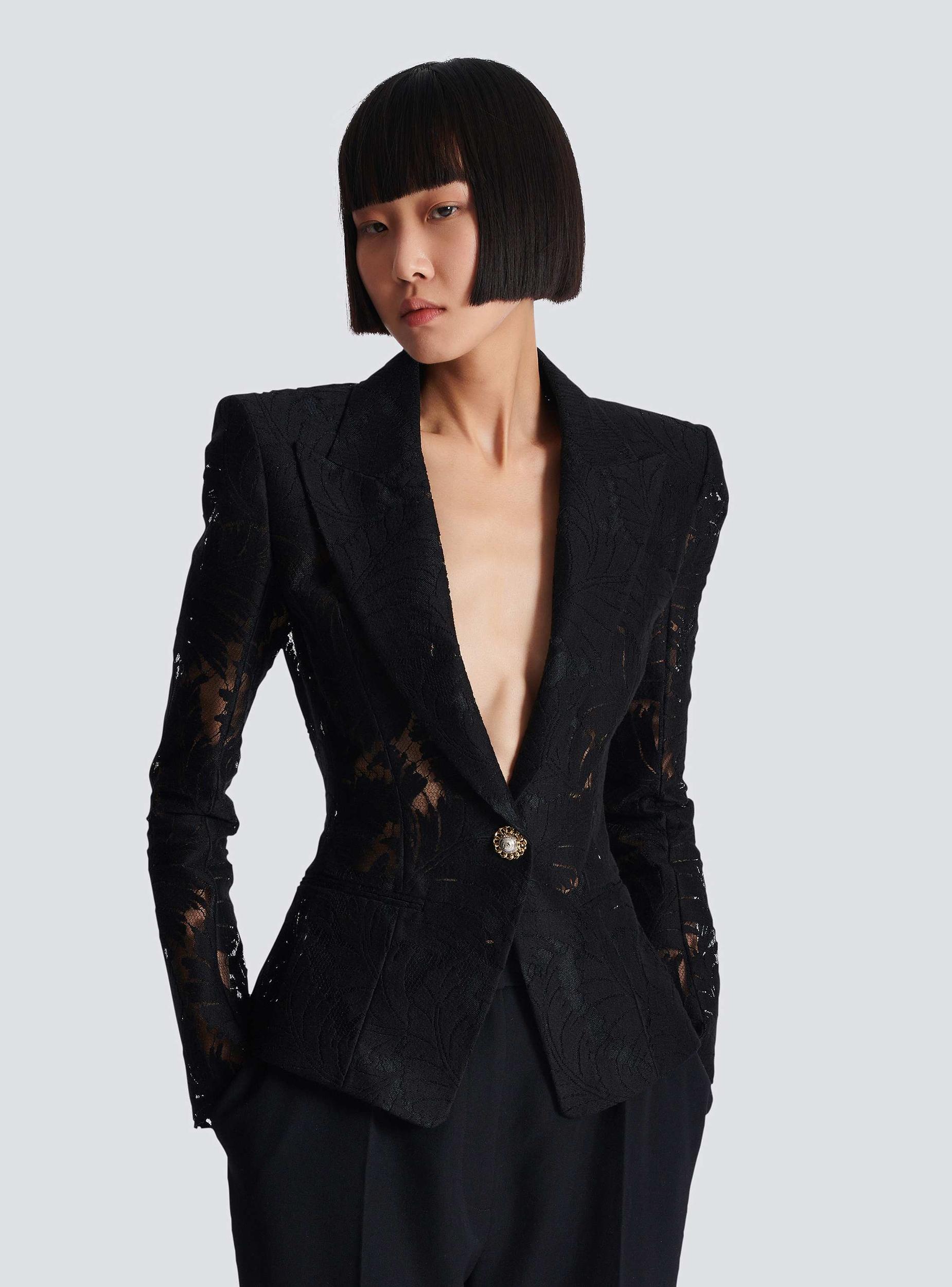 1-button fitted lace jacket Product Image