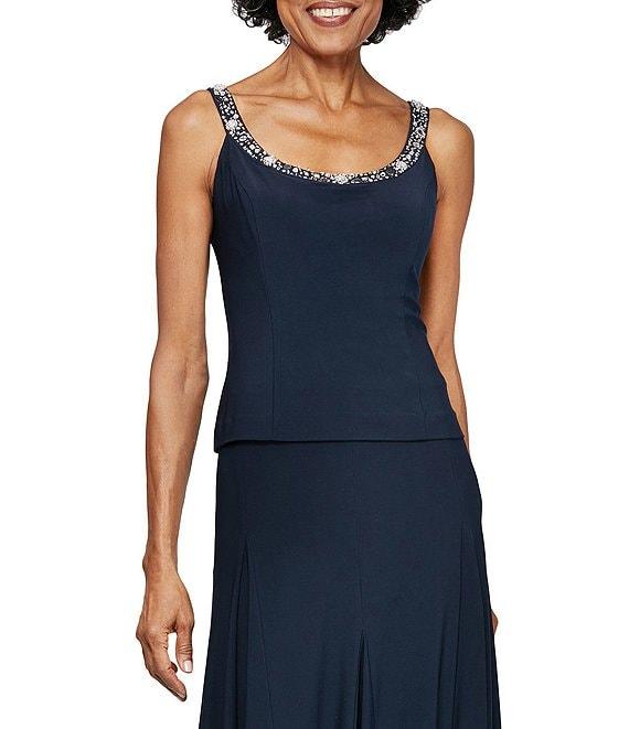 Alex Evenings Beaded 3/4 Sleeve Scoop Neck 2-Piece Jacket Dress Product Image